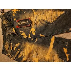 Lion Dynasty Boys Size 16 Distressed Denim Shorts Bleach Wash Slim Fit
